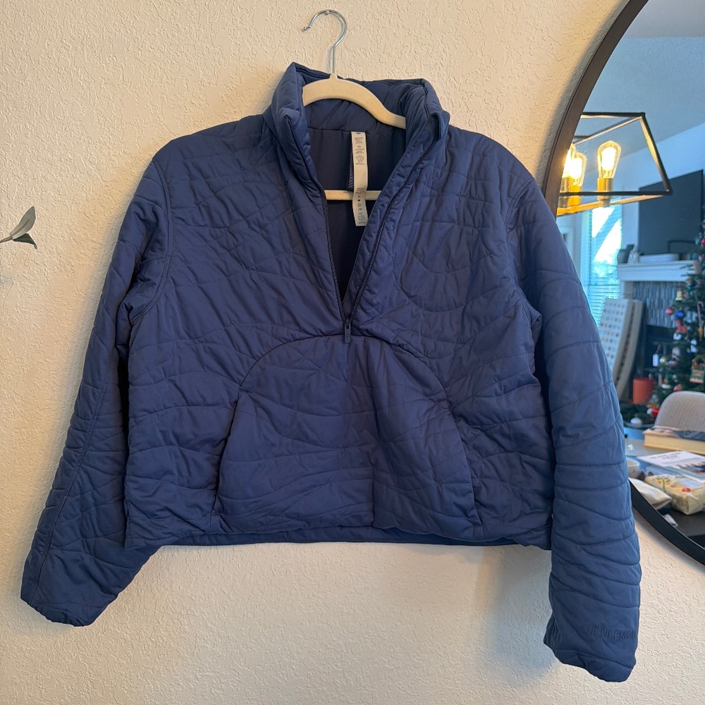 Lululemon Blue Quilted Cropped Half Zip – Size 2